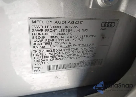 2017 Audi Q7 3.0T Premium z USA, uszkodzony, nr VIN WA1LABF78HD051934